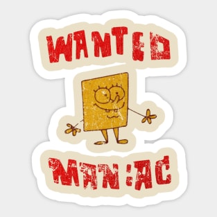 SpongeBob SquarePants Vintaage Disstresed- Wanted Maniac Sticker